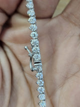 9.08cttw White Gold 3 Prong Lab Diamond 17" Tennis Necklace