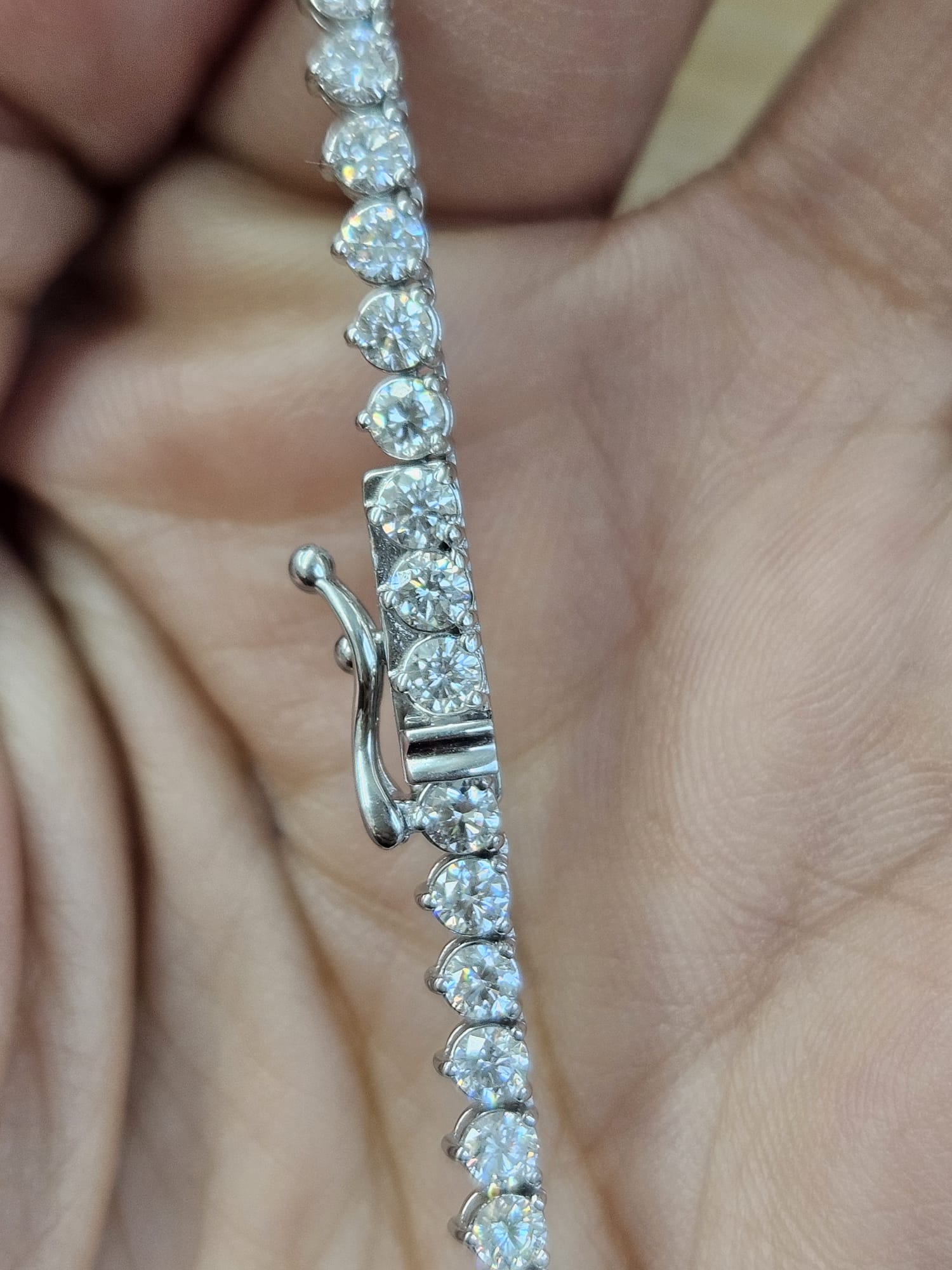 9.08cttw White Gold 3 Prong Lab Diamond 17" Tennis Necklace