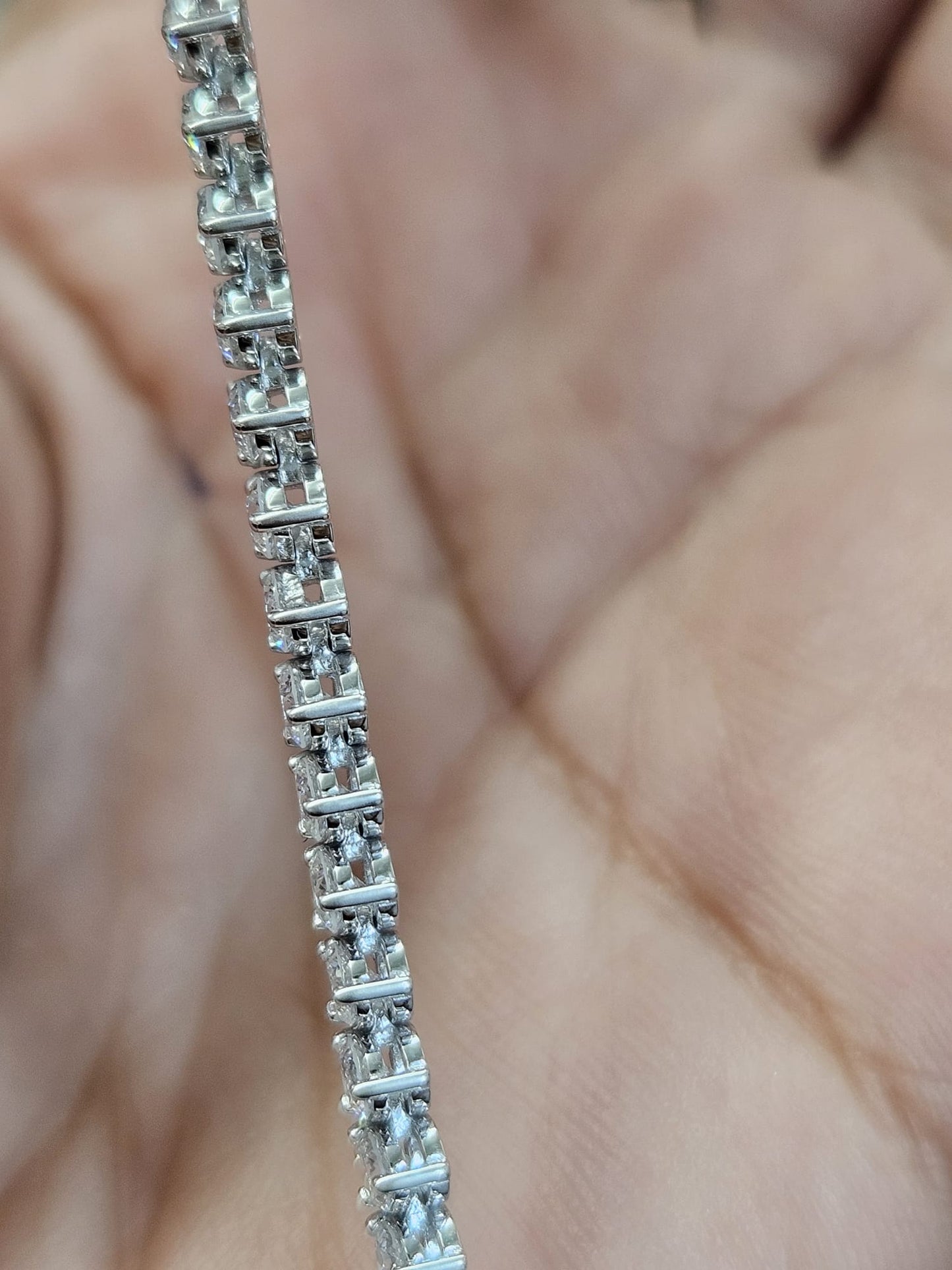 9.08cttw White Gold 3 Prong Lab Diamond 17" Tennis Necklace