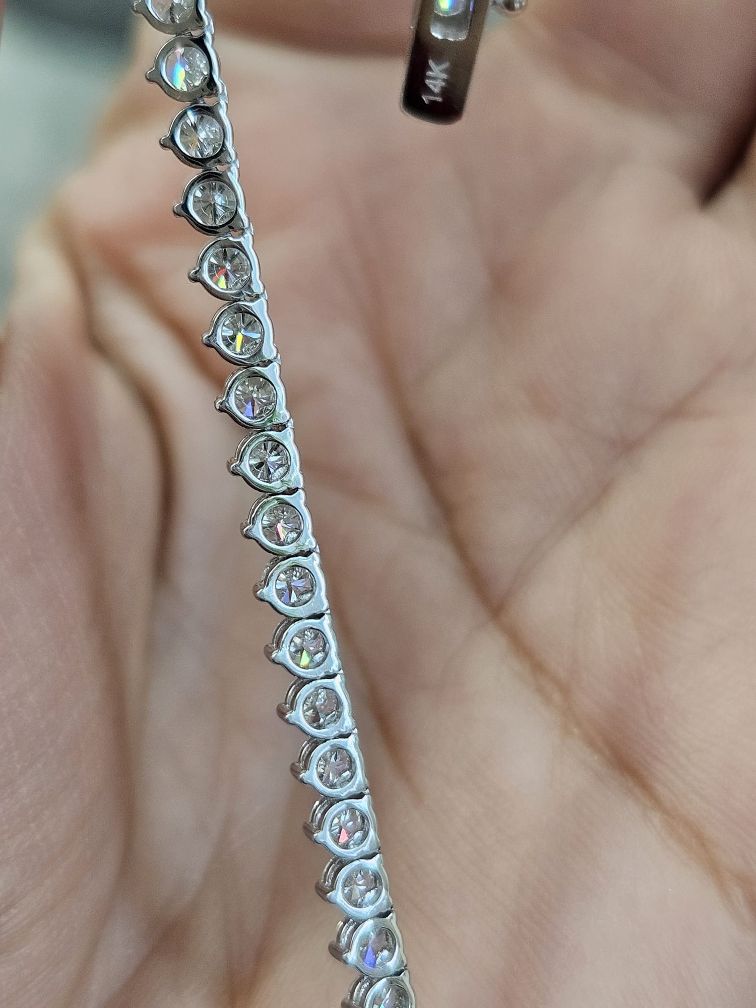 9.08cttw White Gold 3 Prong Lab Diamond 17" Tennis Necklace