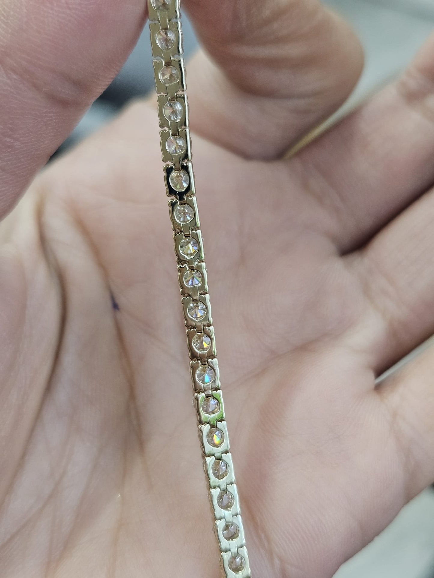 6.43cttw Yellow Gold Stronger Link Lab Diamond 7" Tennis Bracelet
