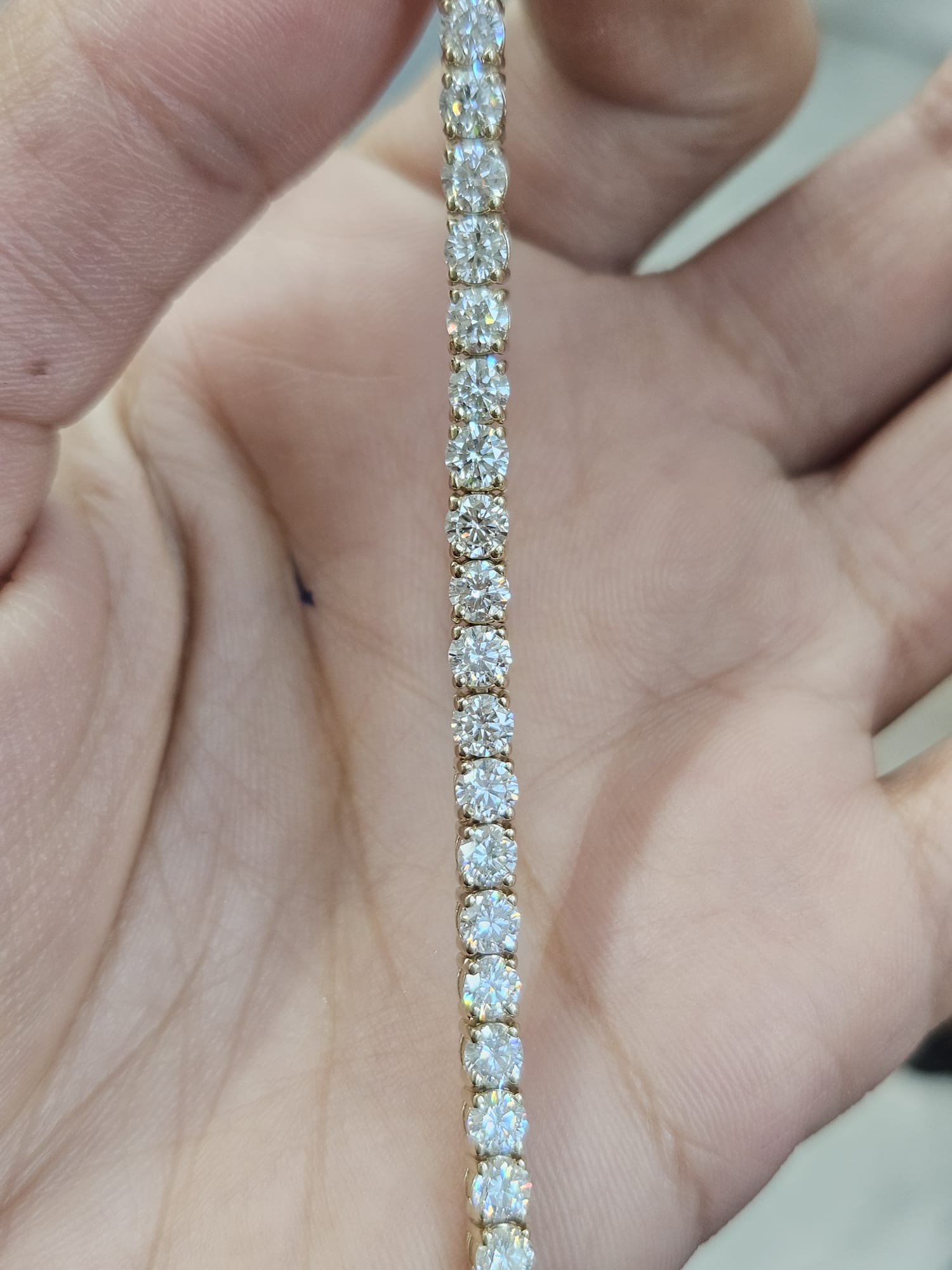 6.43cttw Yellow Gold Stronger Link Lab Diamond 7" Tennis Bracelet