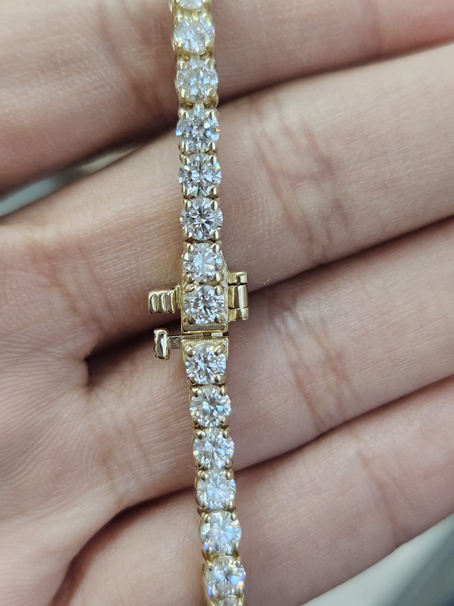 6.4cttw Yellow Gold Lab Diamond 7" Tennis Bracelet