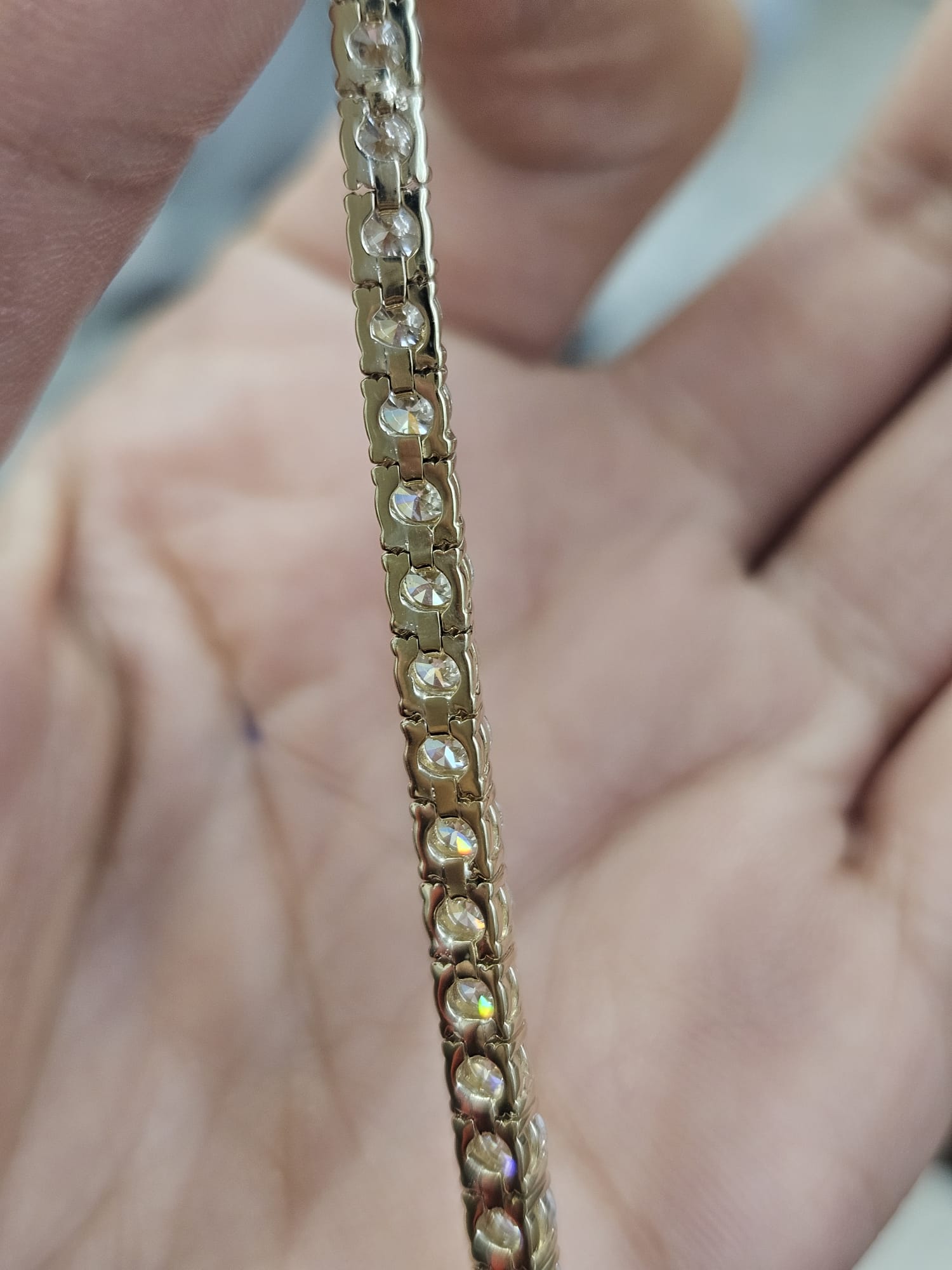6.4cttw Yellow Gold Lab Diamond 7" Tennis Bracelet