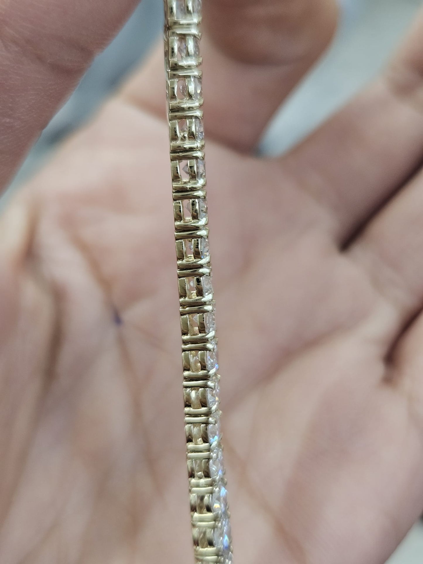 6.4cttw Yellow Gold Lab Diamond 7" Tennis Bracelet