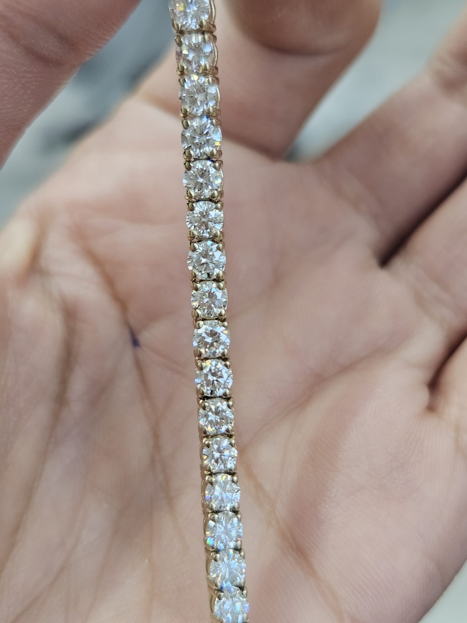 6.4cttw Yellow Gold Lab Diamond 7" Tennis Bracelet