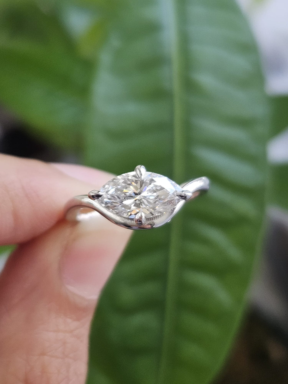 1ct Marquise Shape Lab Diamond Ring