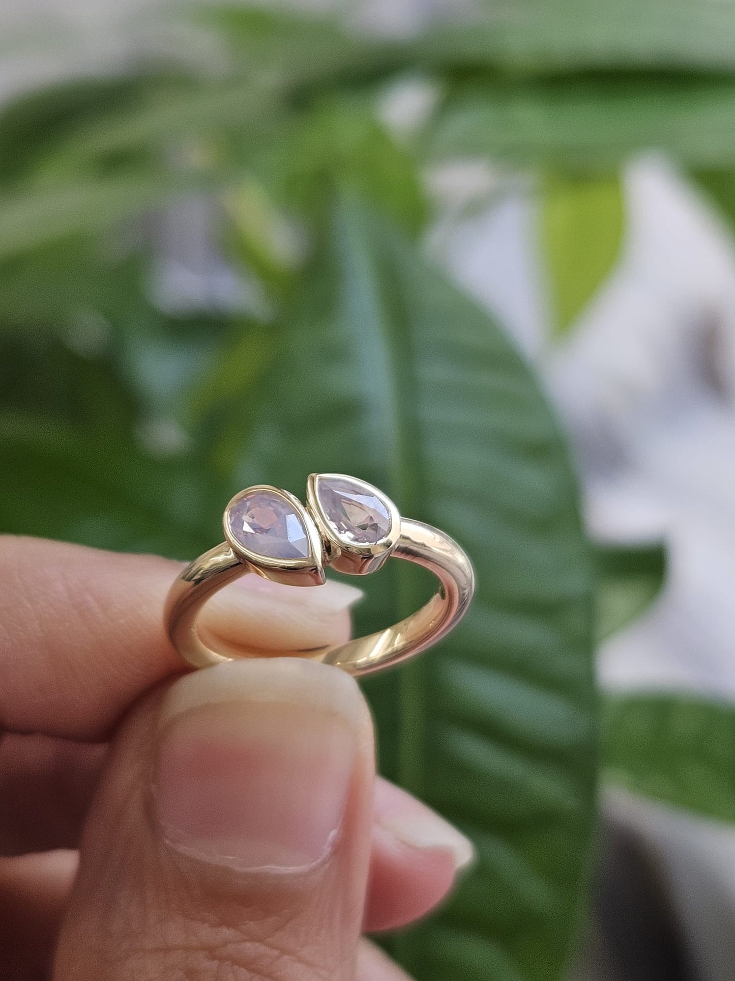 0.51cttw Yelllow Gold Natural Sapphire Ring