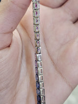 36cttw Rainbow Lab Sapphire Sterling Silver Bracelet