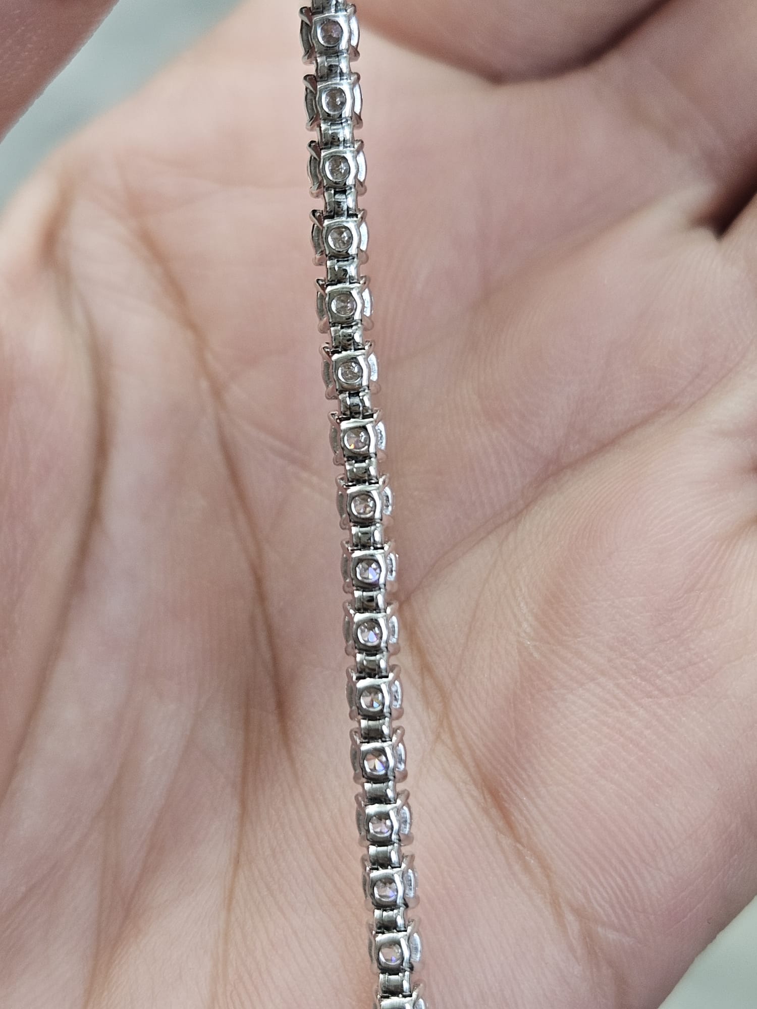 5.22cttw White Gold Lab Diamond 7" Bracelet