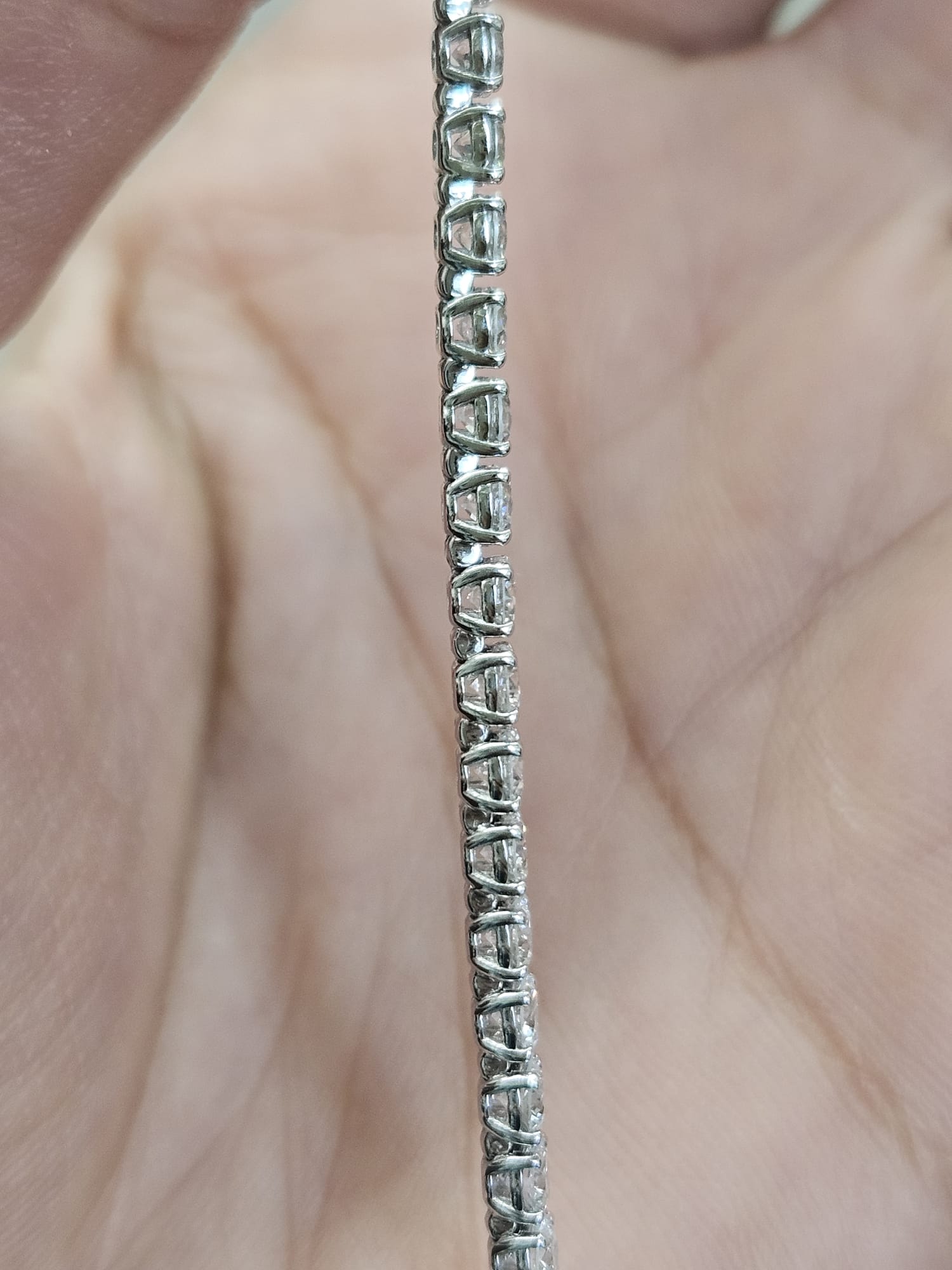 5.22cttw White Gold Lab Diamond 7" Bracelet