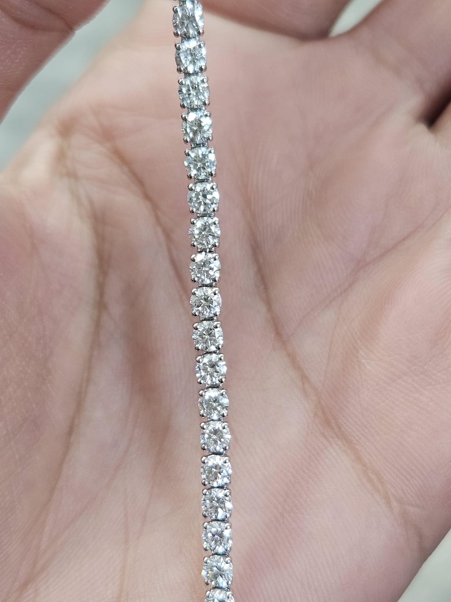 5.22cttw White Gold Lab Diamond 7" Bracelet
