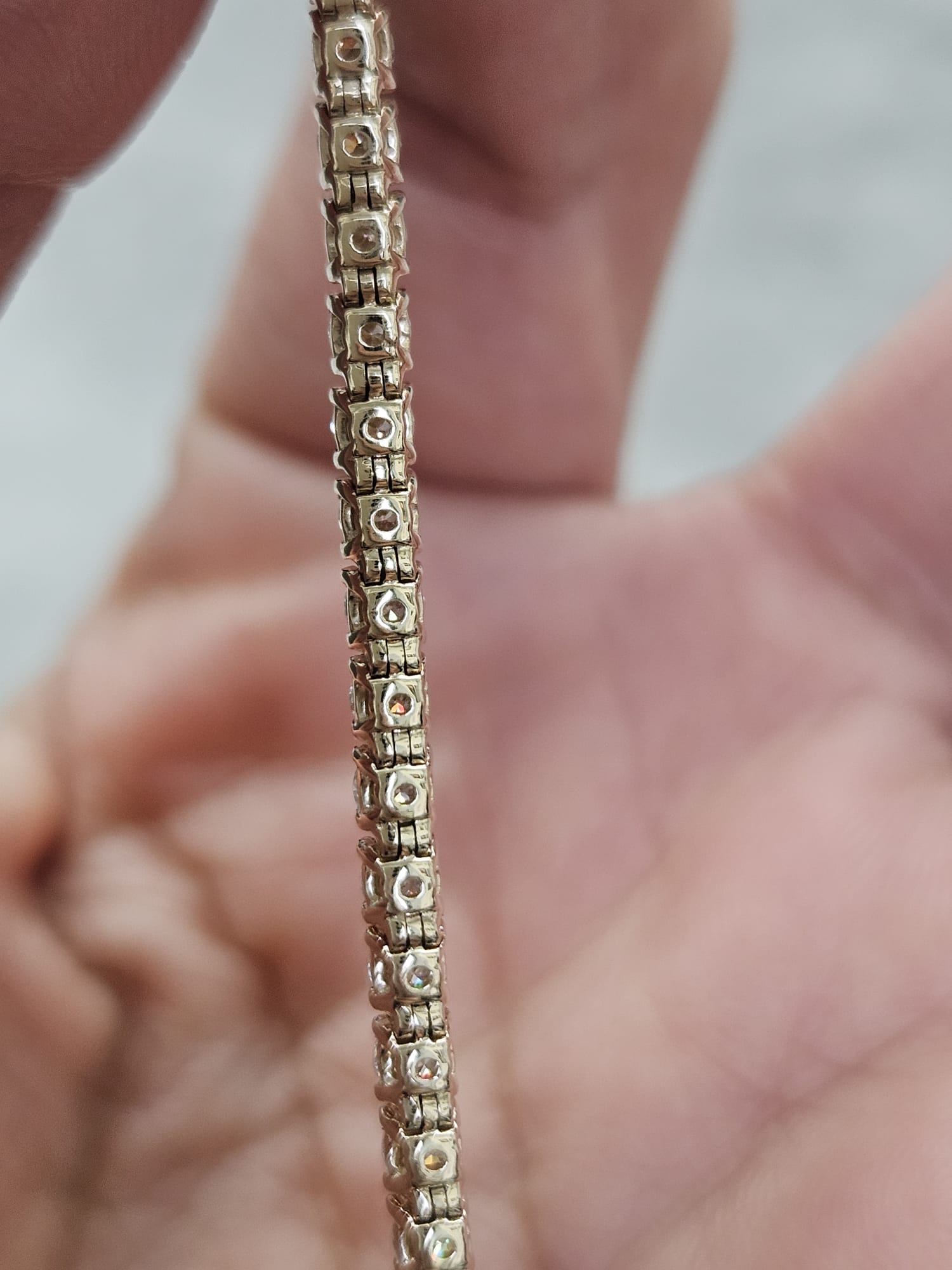 3.76cttw Yellow Gold Lab Diamond 7" Bracelet