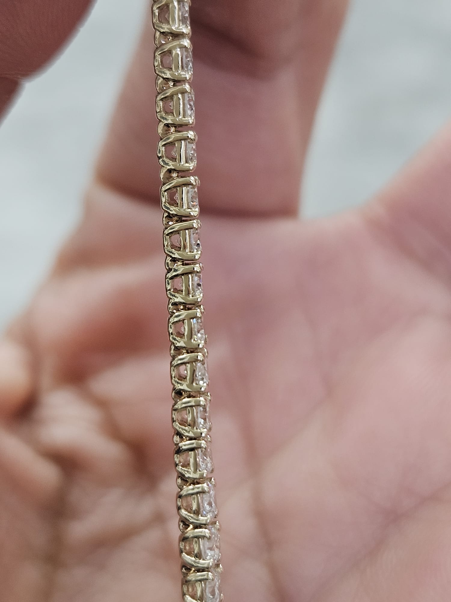 3.76cttw Yellow Gold Lab Diamond 7" Bracelet