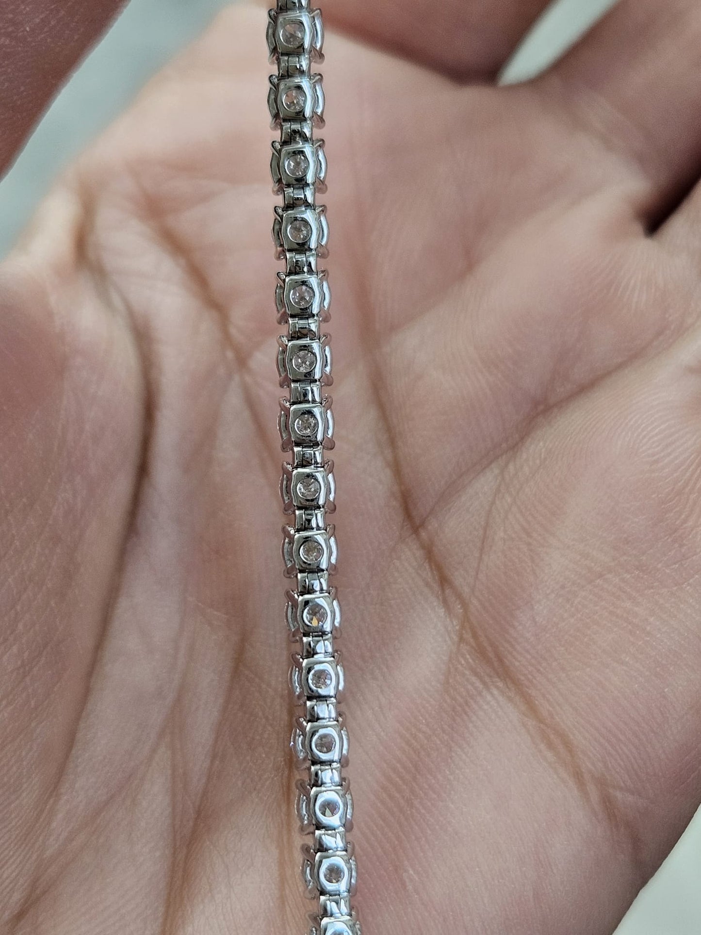 7.11cttw White Gold Lab Diamond 7" Bracelet