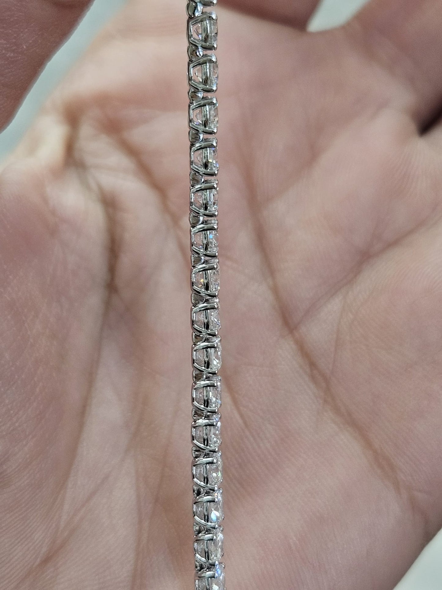7.11cttw White Gold Lab Diamond 7" Bracelet