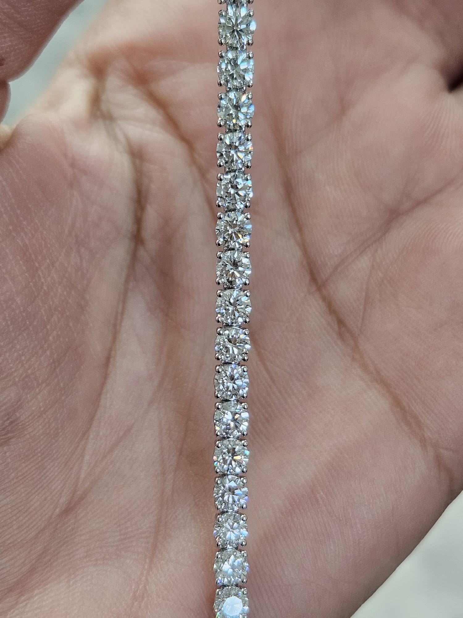 7.11cttw White Gold Lab Diamond 7" Bracelet