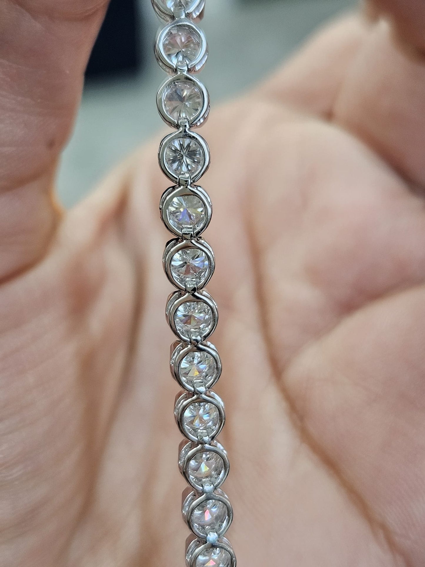 6.18cttw White Gold Lab Diamond 7" Bracelet