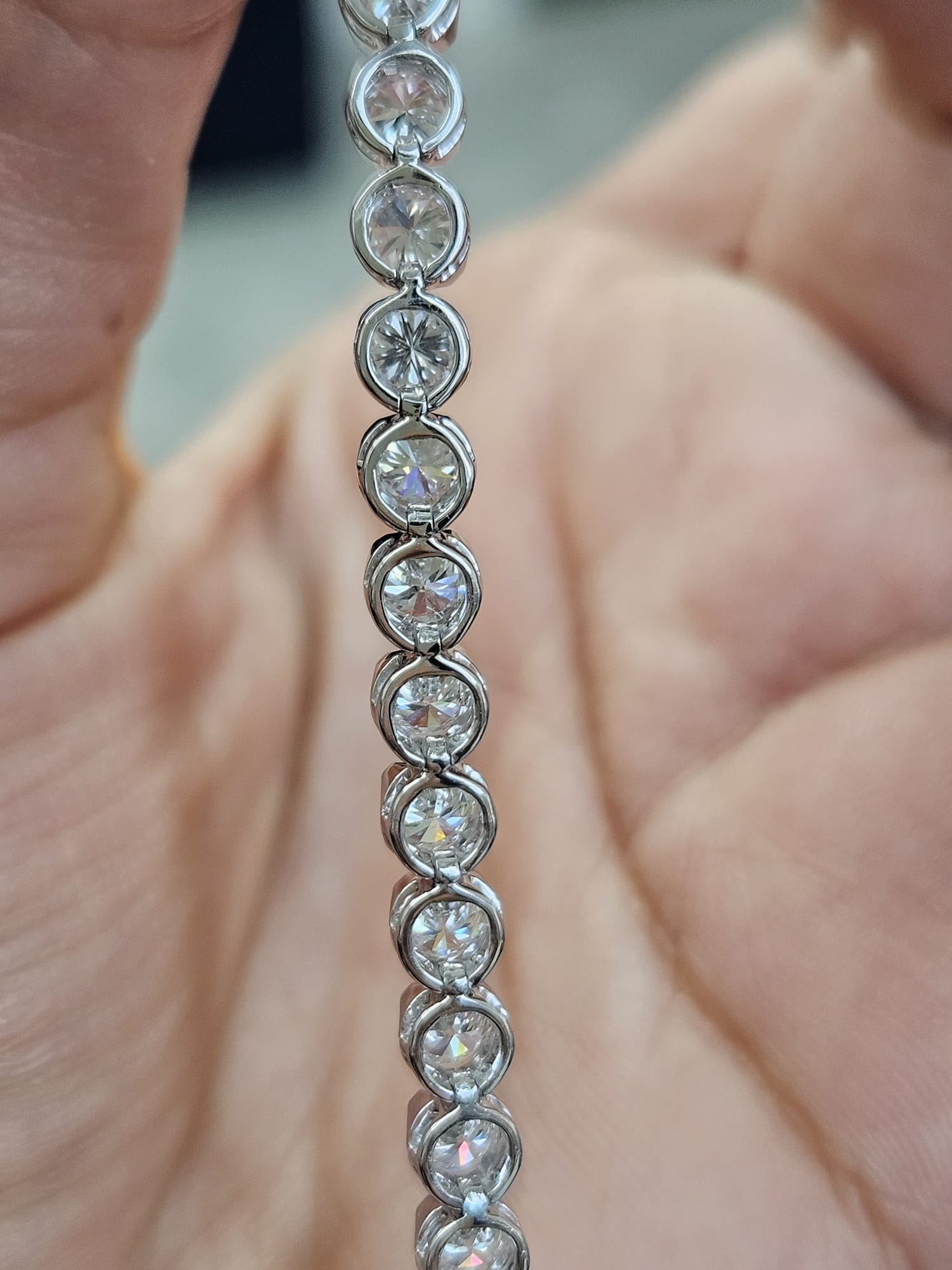6.18cttw White Gold Lab Diamond 7" Bracelet