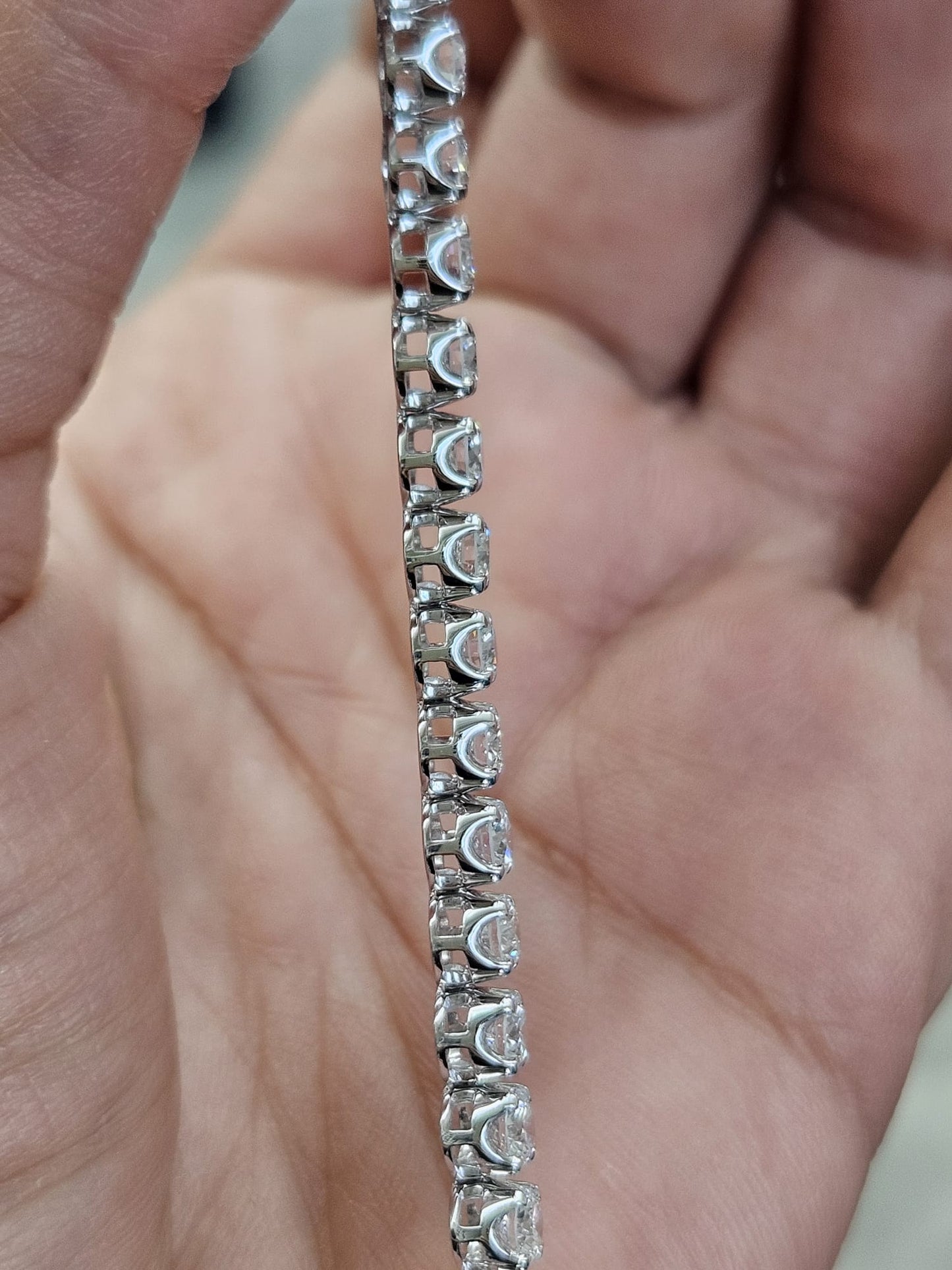 6.18cttw White Gold Lab Diamond 7" Bracelet