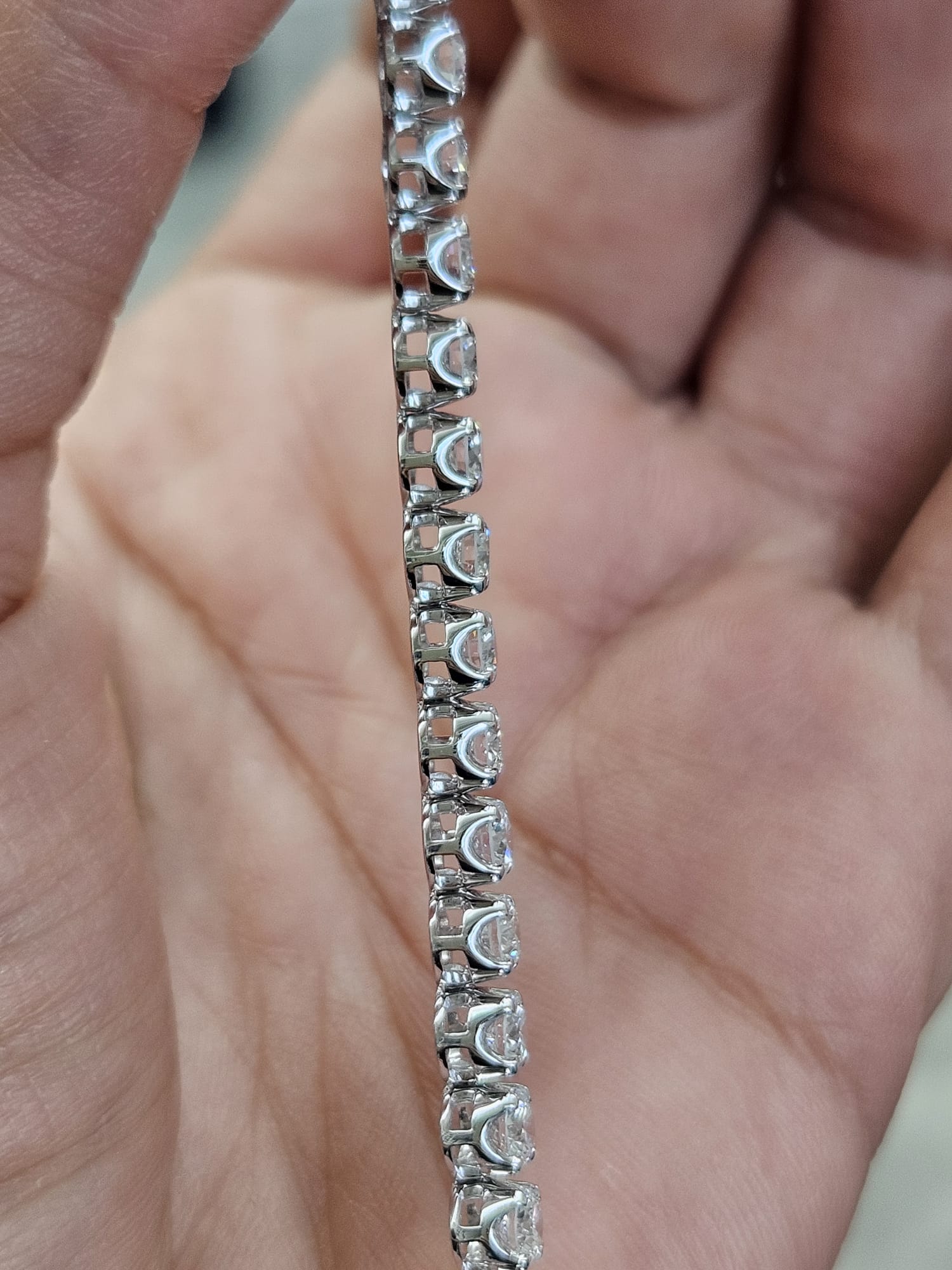 6.18cttw White Gold Lab Diamond 7" Bracelet