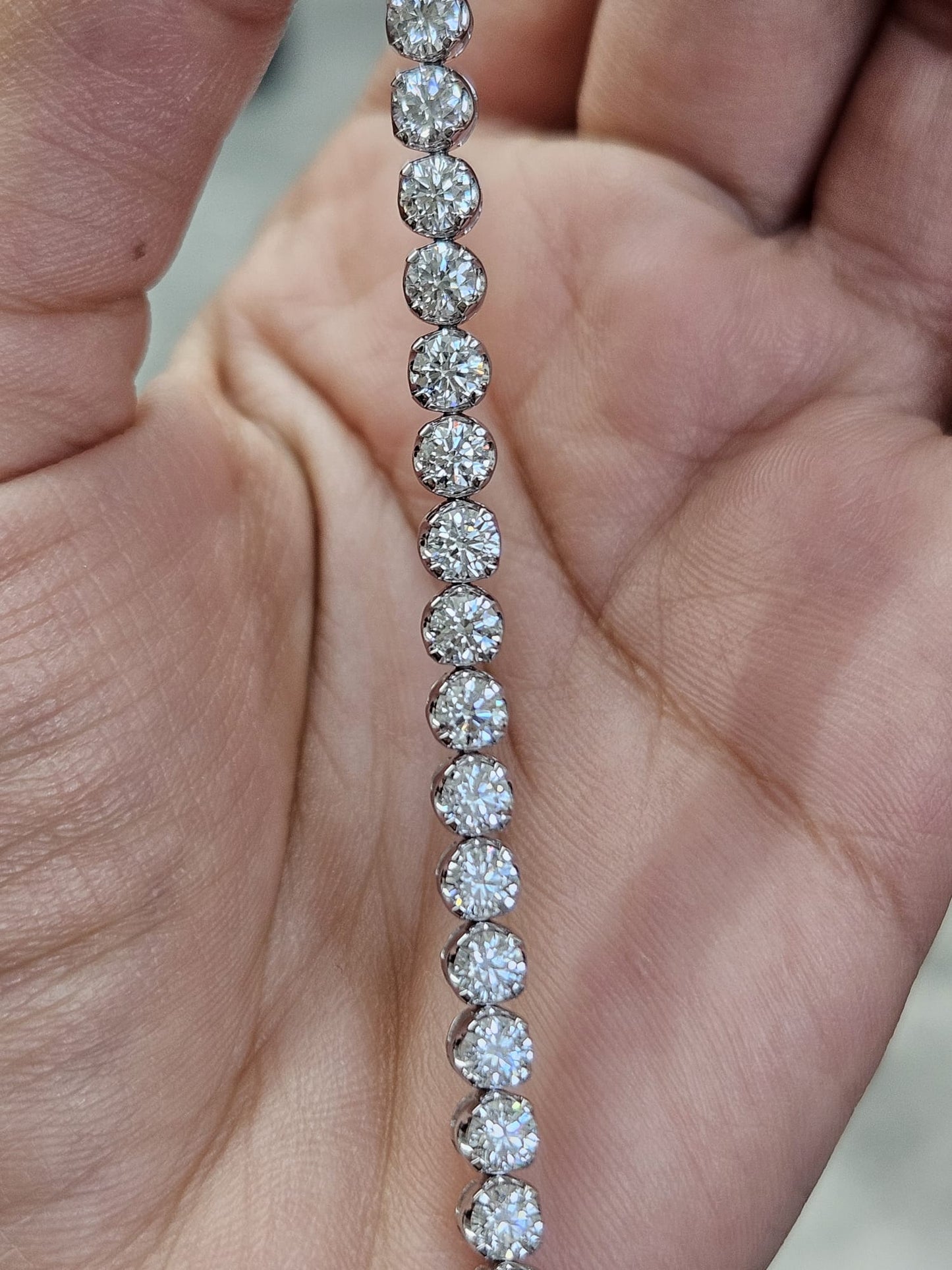 6.18cttw White Gold Lab Diamond 7" Bracelet