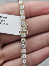 6.21cttw Yellow Gold Lab Diamond 7" Bracelet
