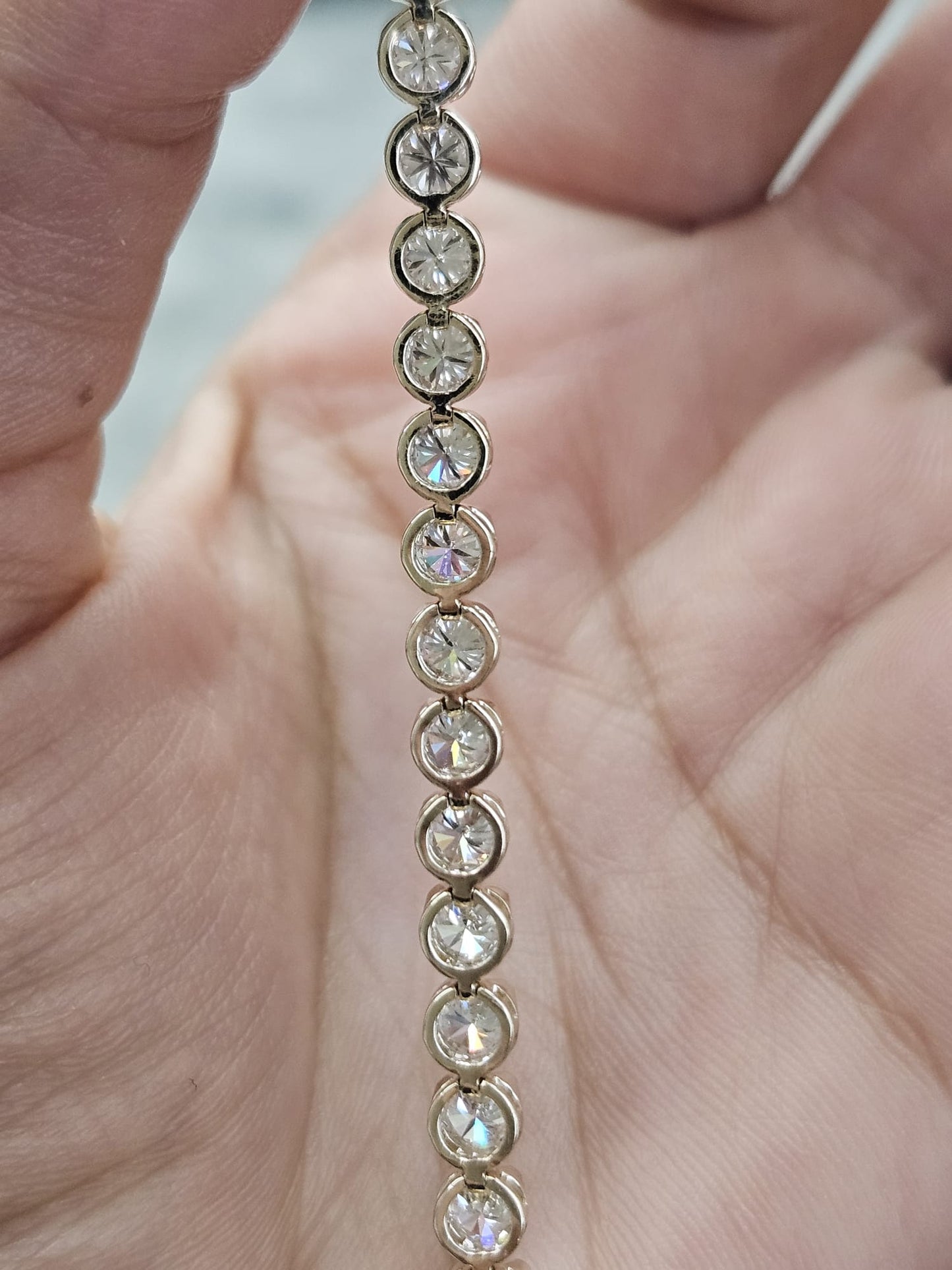 6.21cttw Yellow Gold Lab Diamond 7" Bracelet