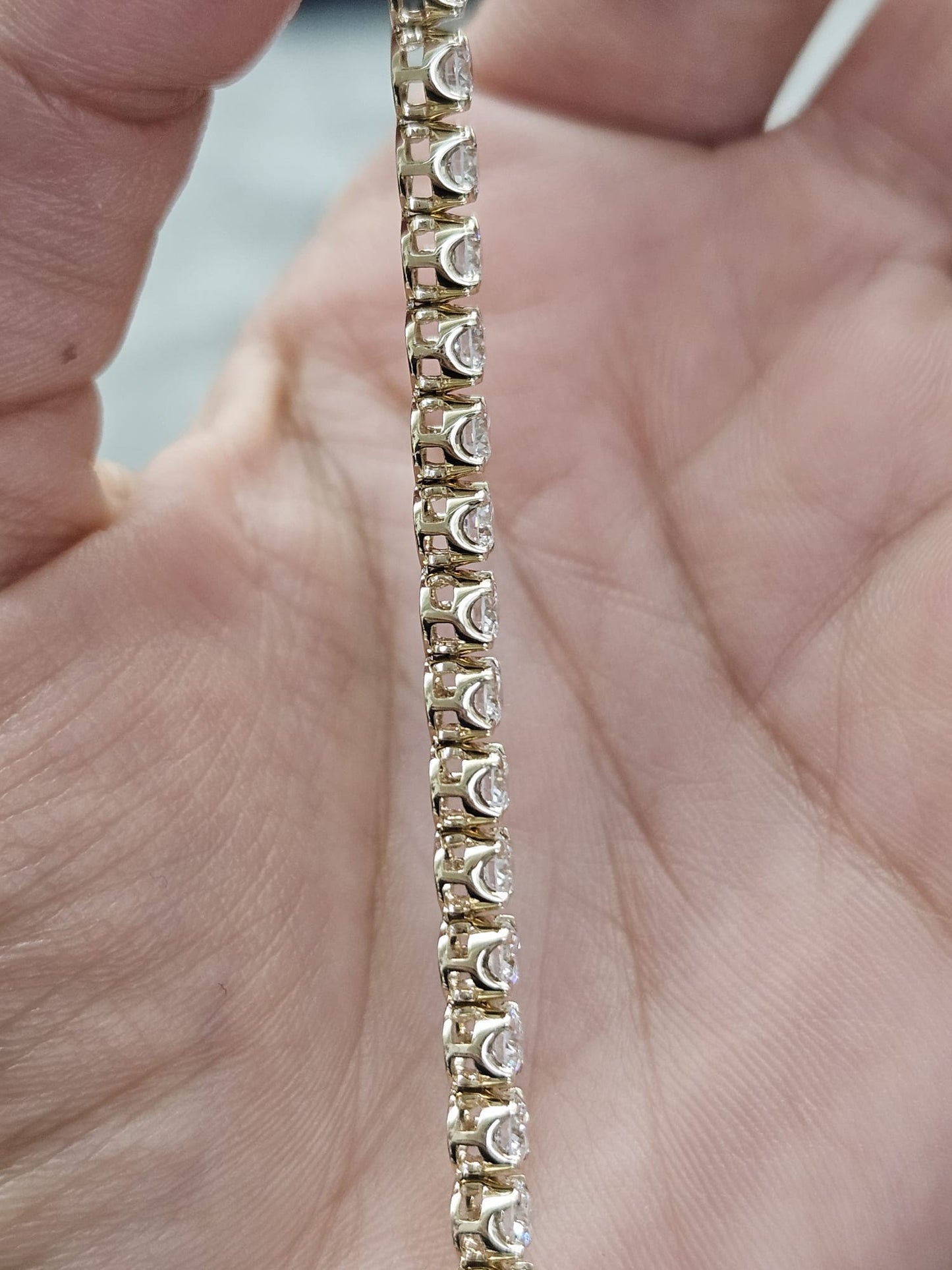 6.21cttw Yellow Gold Lab Diamond 7" Bracelet