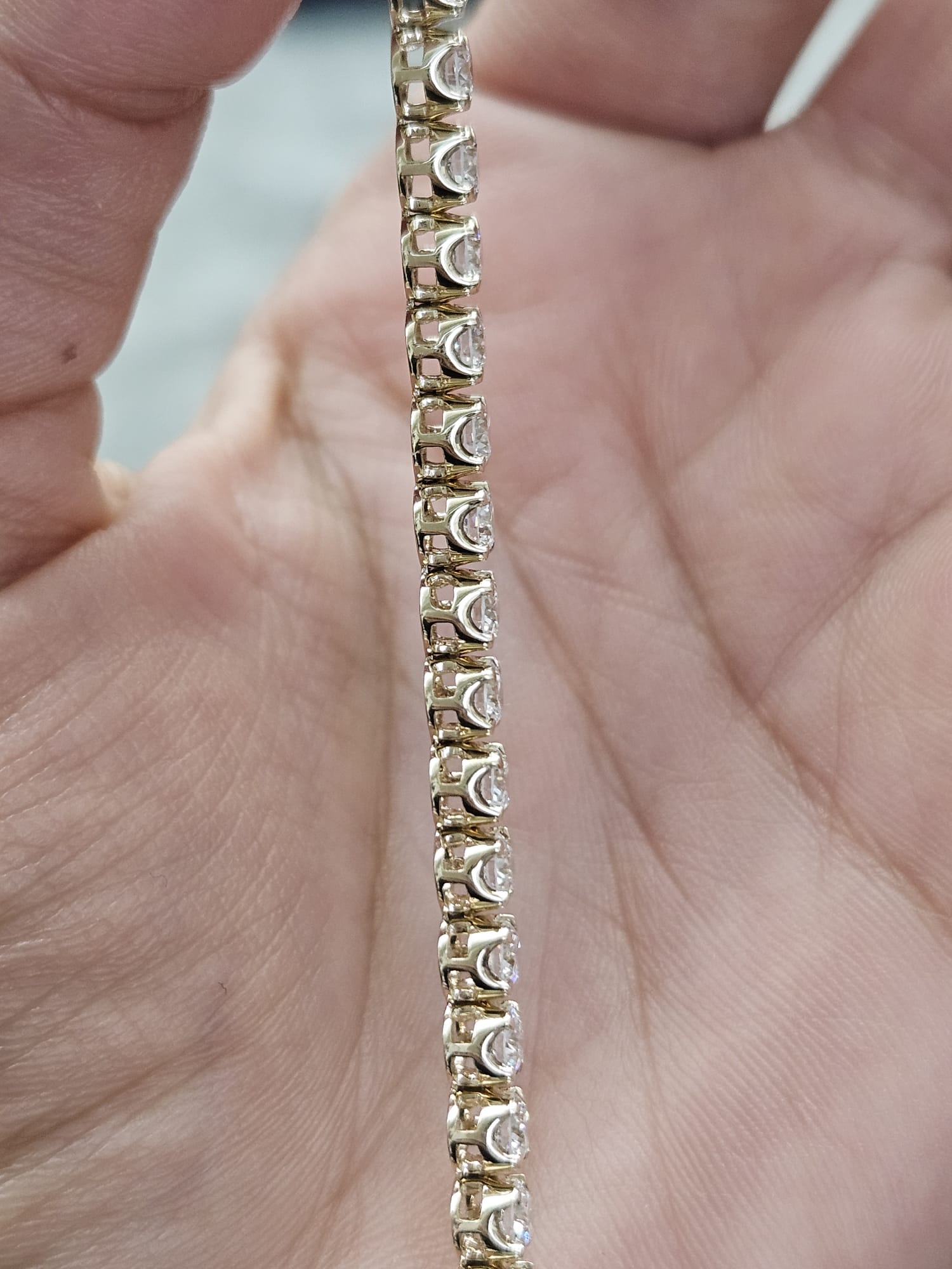 6.21cttw Yellow Gold Lab Diamond 7" Bracelet