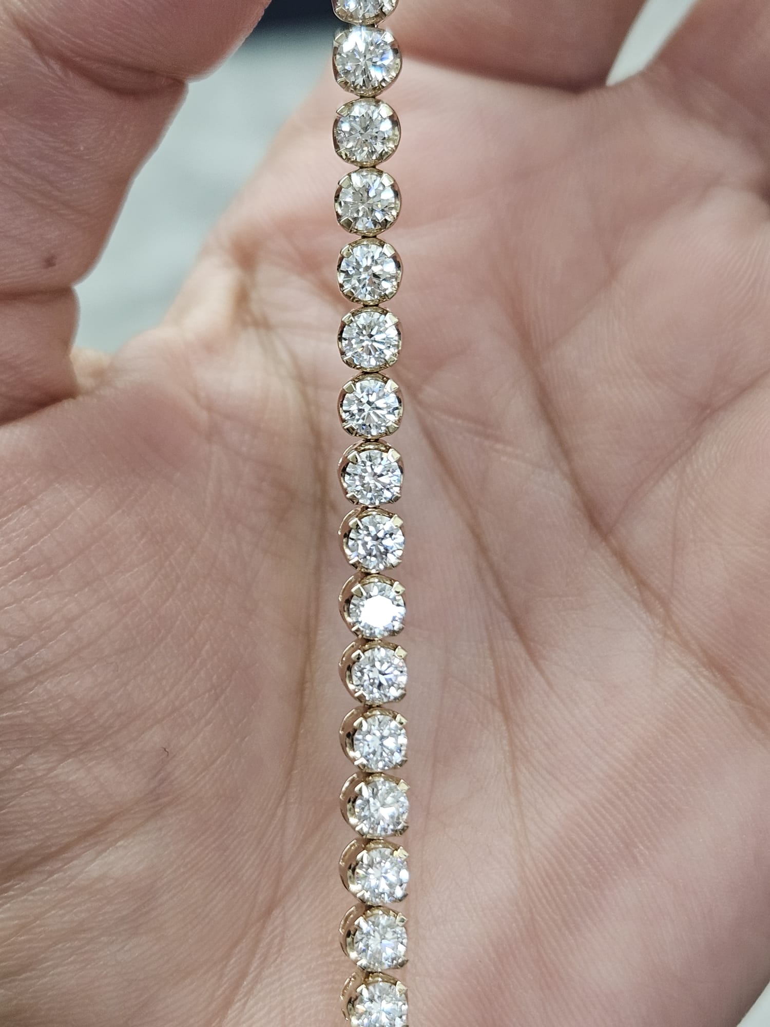 6.21cttw Yellow Gold Lab Diamond 7" Bracelet