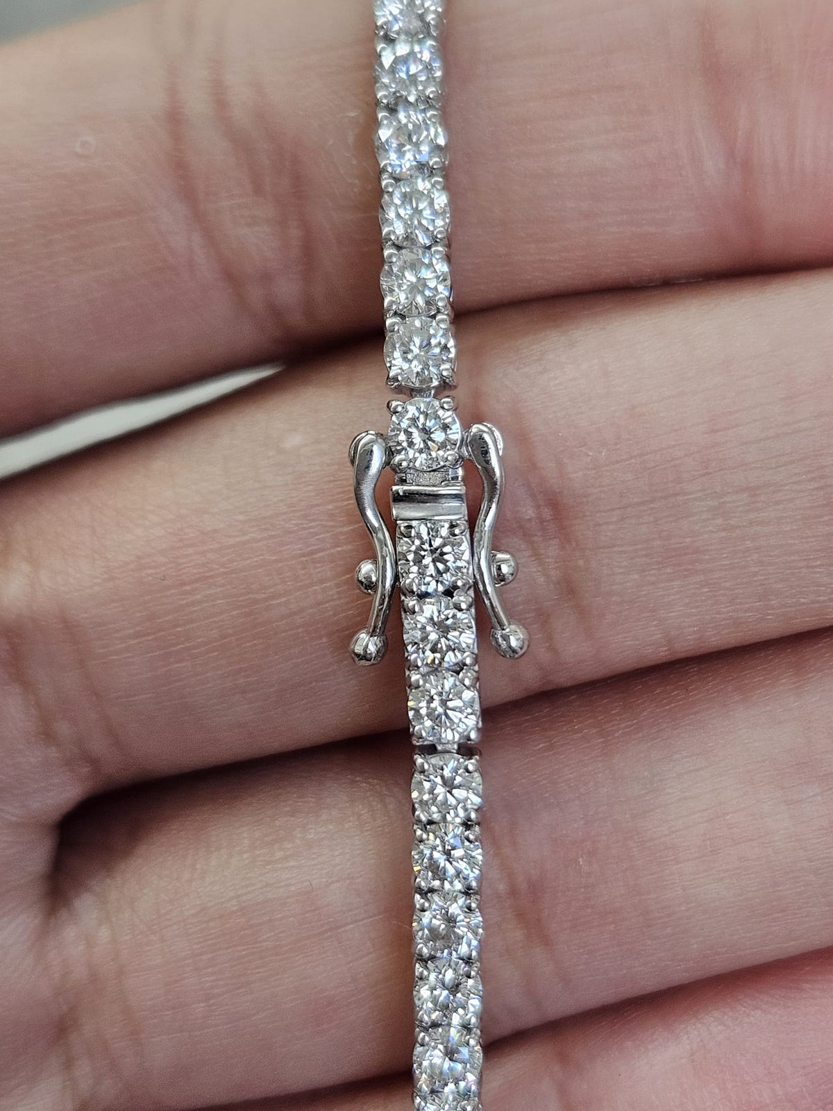 4.27cttw White Gold Lab Diamond 6.75" Tennis Bracelet