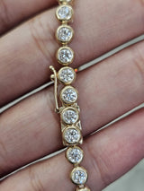 4cttw Yellow Gold Lab Diamond Bezel Set 7" Tennis Bracelet