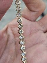 4cttw Yellow Gold Lab Diamond Bezel Set 7" Tennis Bracelet