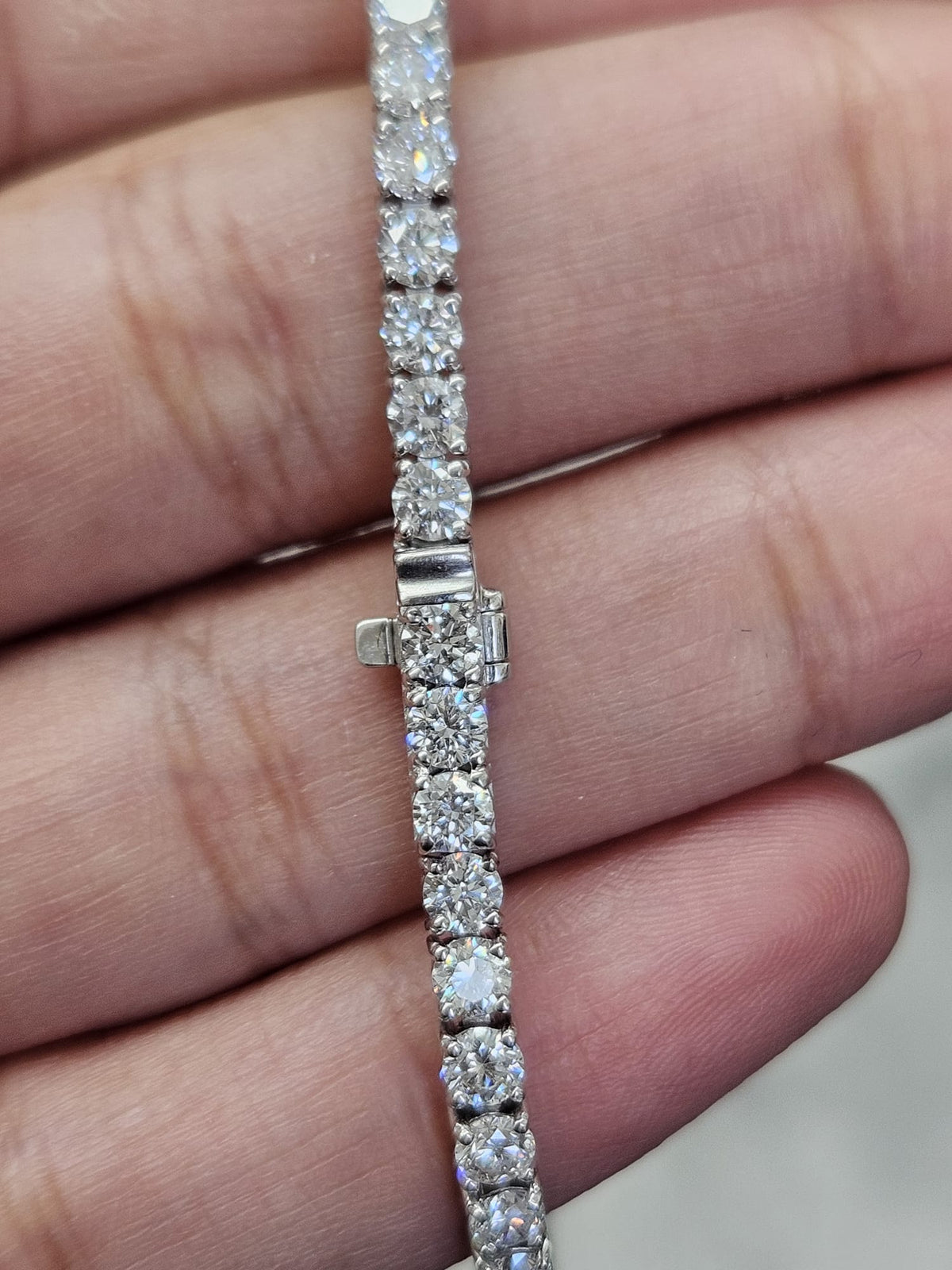 4.76cttw White Gold Lab Diamond 7" Tennis Bracelet