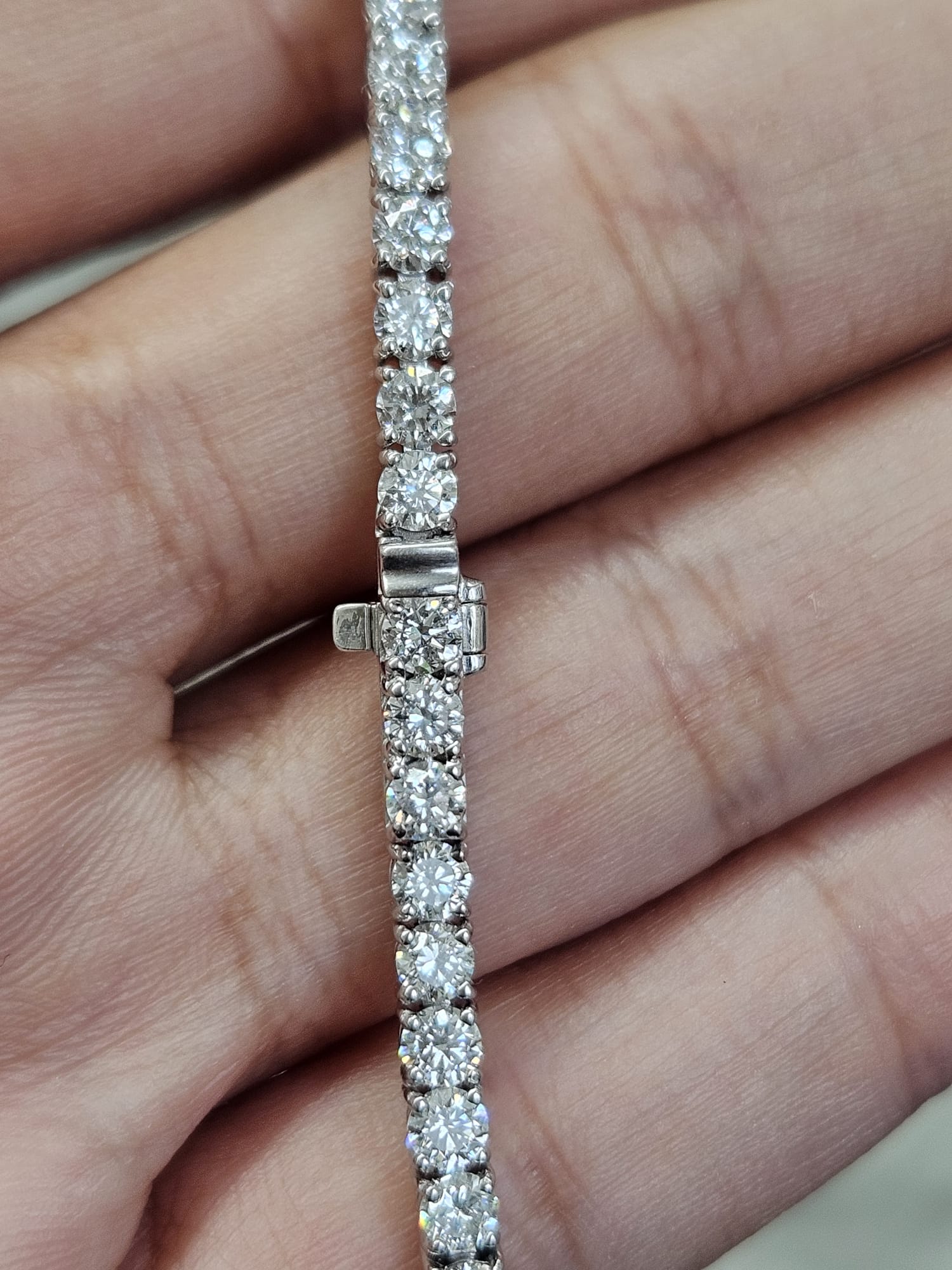 4.76cttw White Gold Lab Diamond 7" Tennis Bracelet