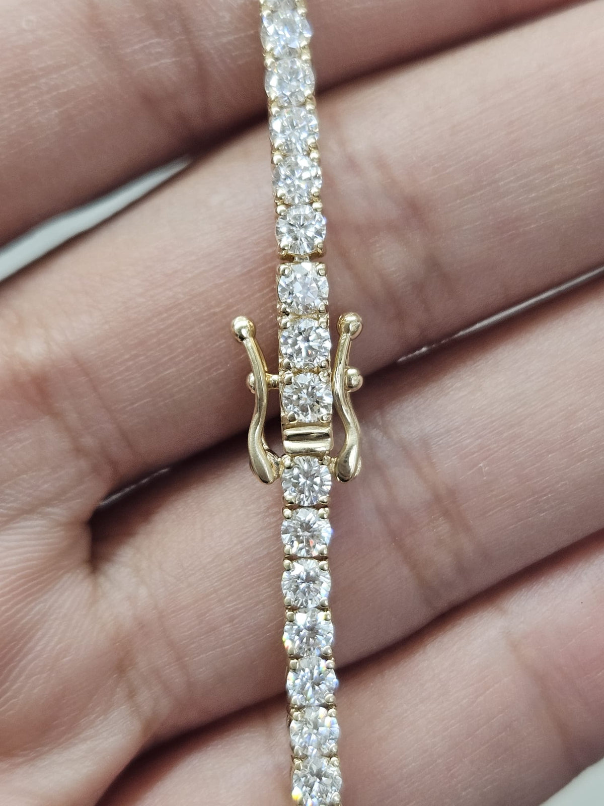 4.27cttw Yellow Gold Lab Diamond 7" Tennis Bracelet