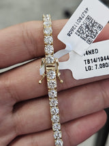 IGI Certified 7.80cttw Yellow Gold Lab Diamond 7" Tennis Bracelet