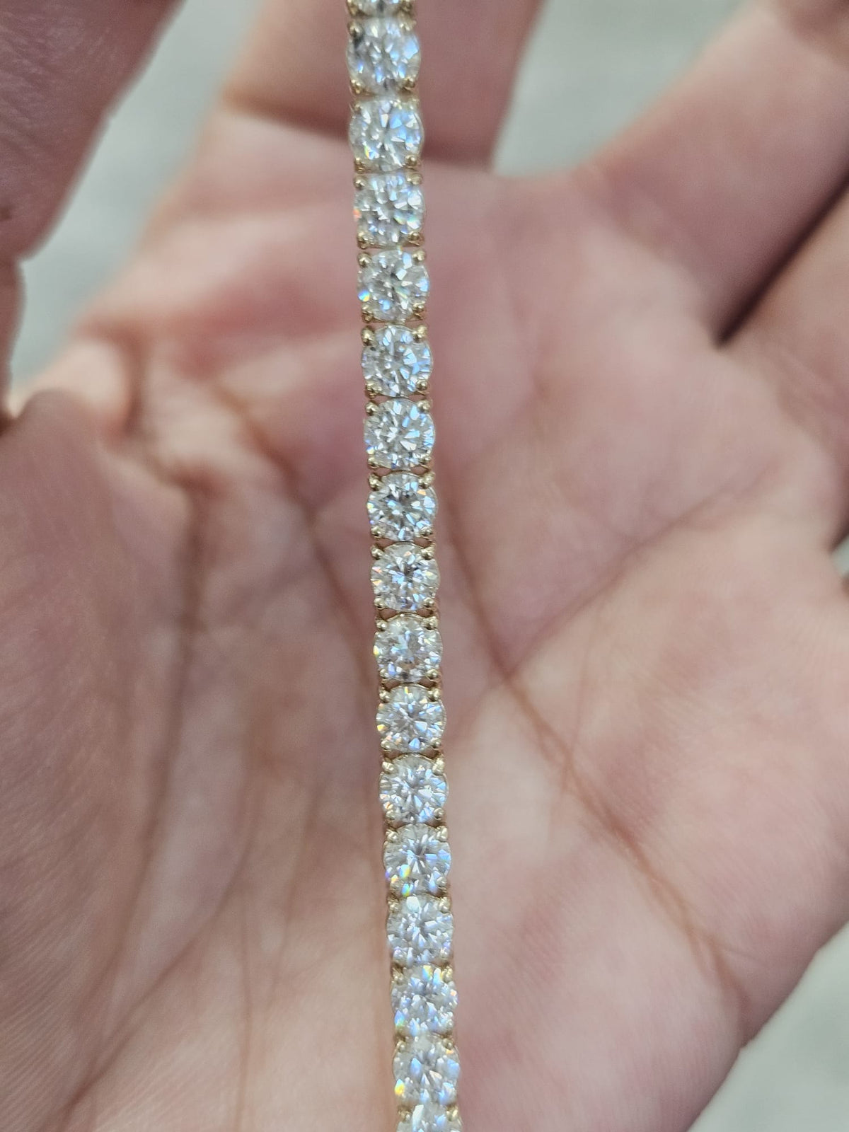 IGI Certified 7.80cttw Yellow Gold Lab Diamond 7" Tennis Bracelet