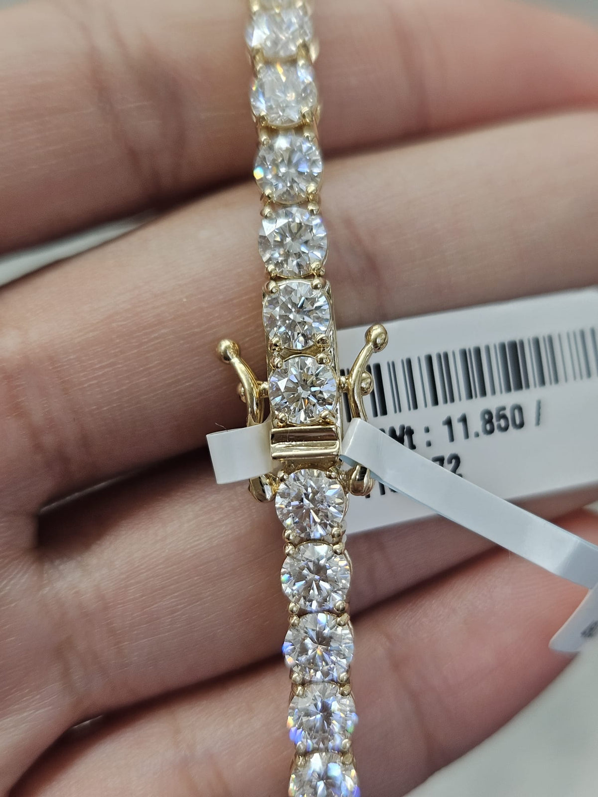 IGI Certified 11.04cttw Yellow Gold Lab Diamond 7" Tennis Bracelet