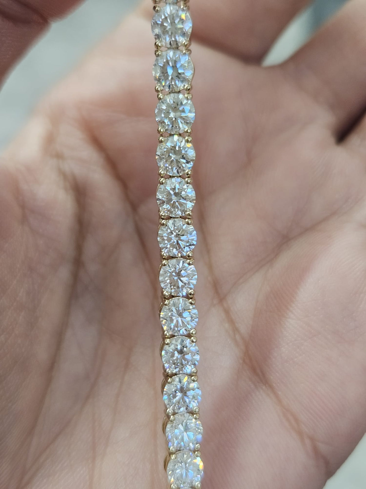 IGI Certified 11.04cttw Yellow Gold Lab Diamond 7" Tennis Bracelet