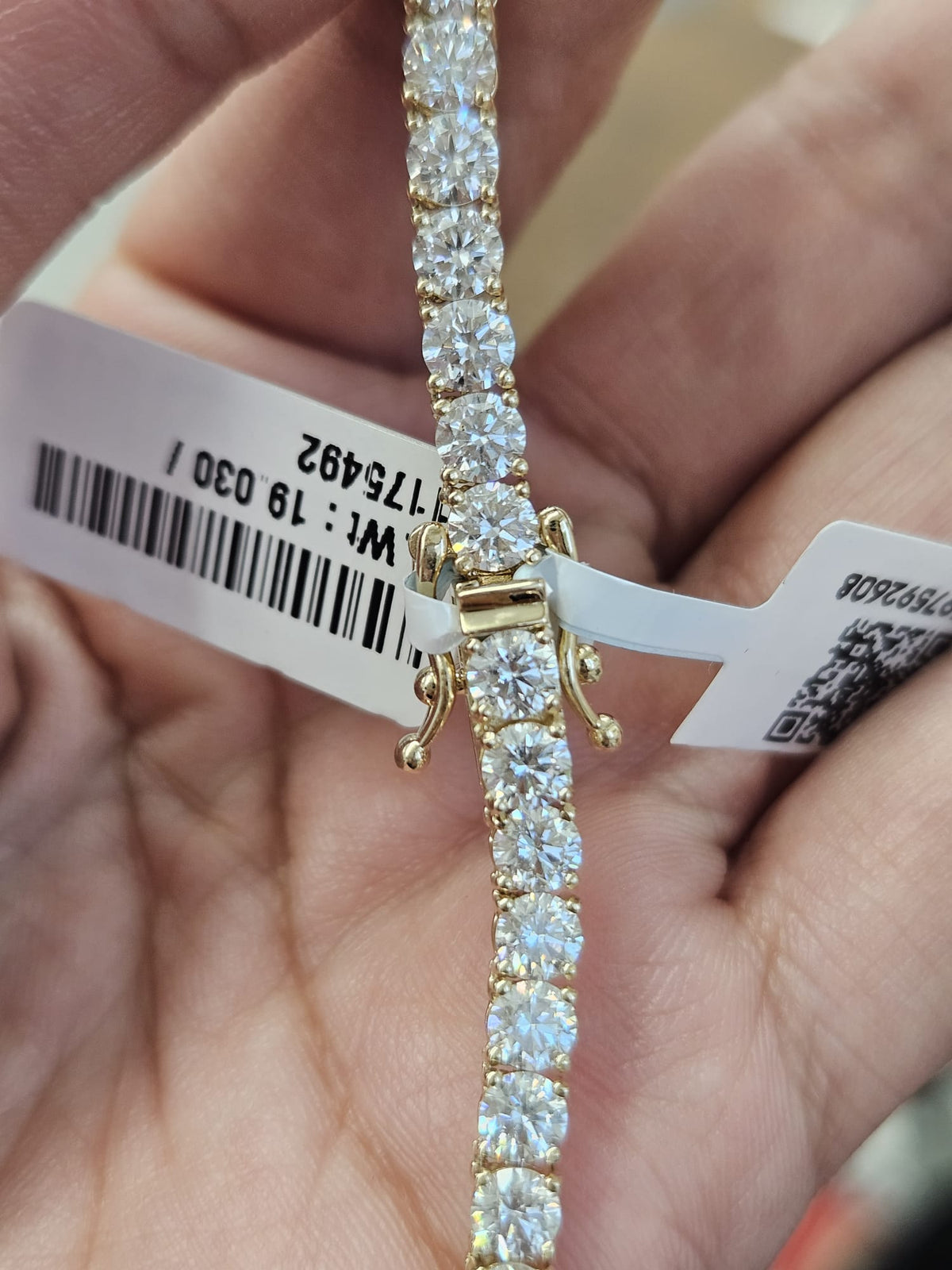 IGI Certified 21.30cttw Yellow Gold Lab Diamond 17" Tennis Necklace