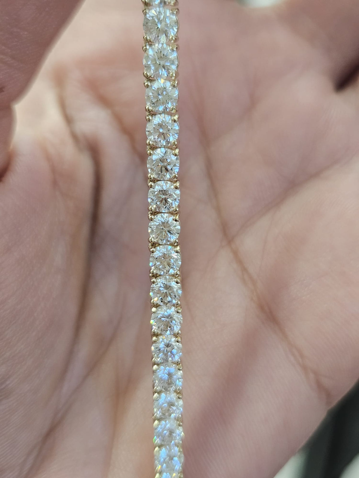 IGI Certified 21.30cttw Yellow Gold Lab Diamond 17" Tennis Necklace