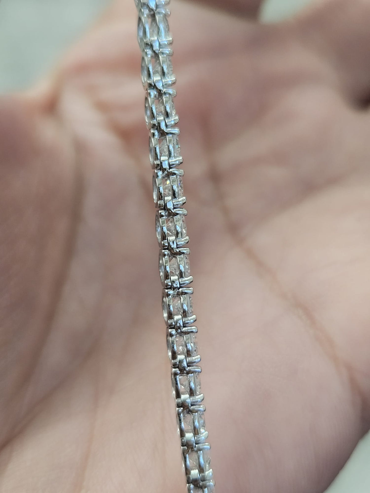 IGI Certified 21.64ct White Gold 3 Prongs Lab Diamond 17" Tennis Necklace