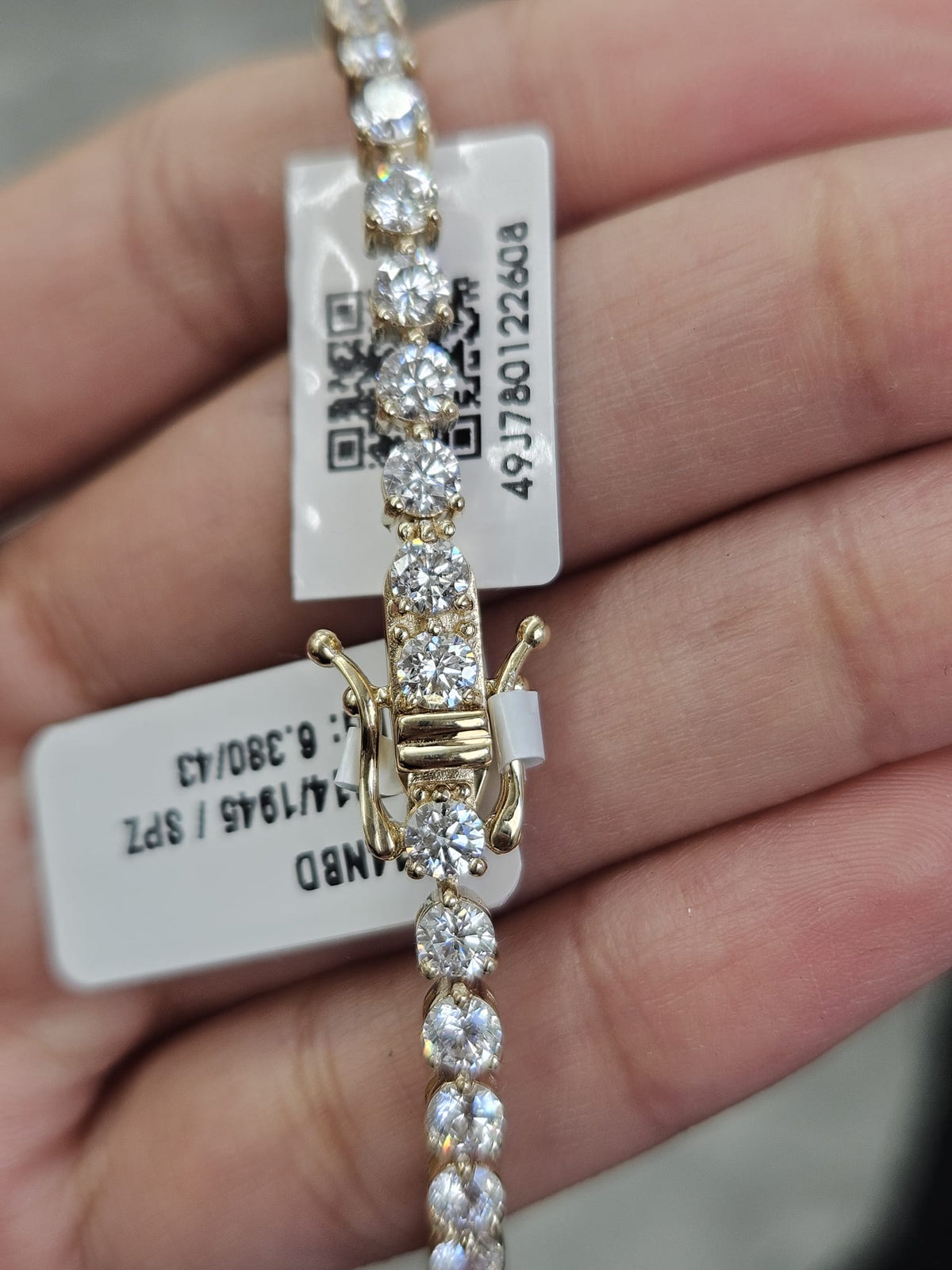 IGI Certified 6.38cttw Yellow Gold 3 Prong Lab Diamond 7" Tennis Bracelet