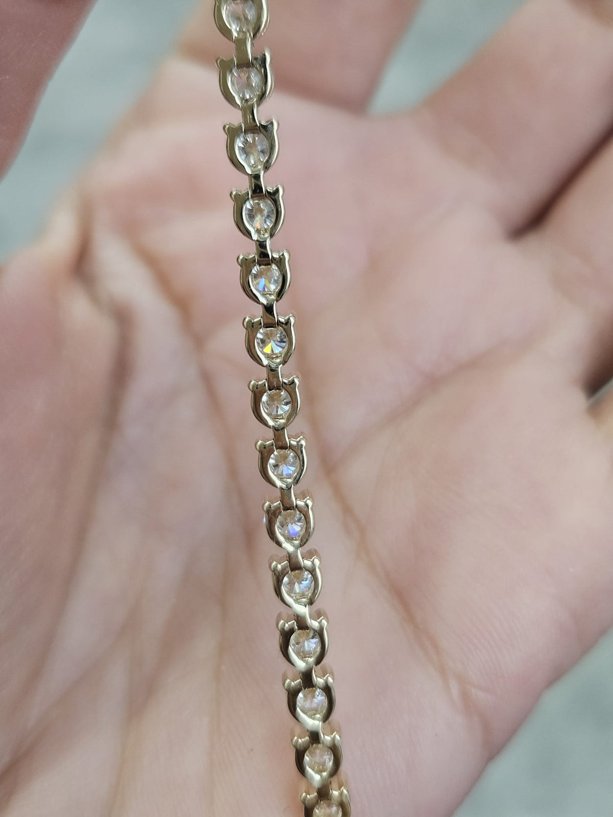 IGI Certified 6.38cttw Yellow Gold 3 Prong Lab Diamond 7" Tennis Bracelet