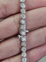 5.5cttw White Gold Bezel Set Lab Diamond 7" Tennis Bracelet