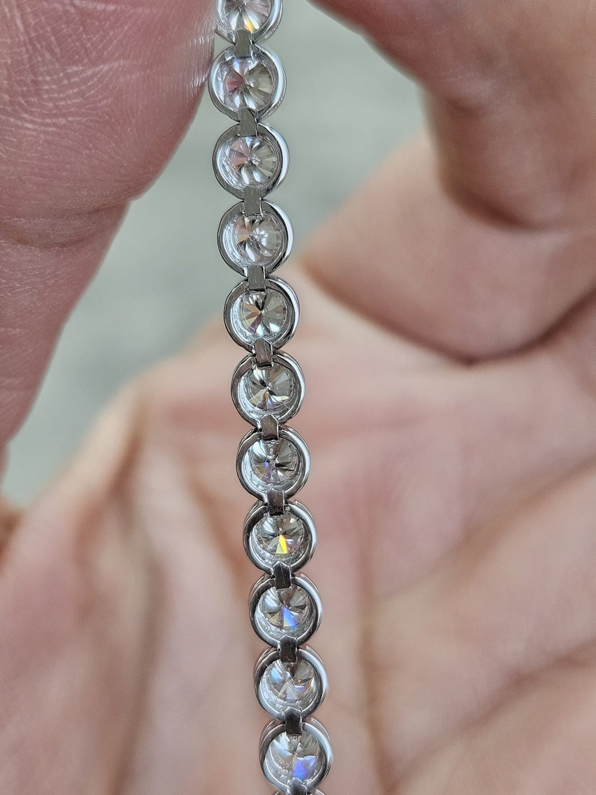 5.5cttw White Gold Bezel Set Lab Diamond 7" Tennis Bracelet