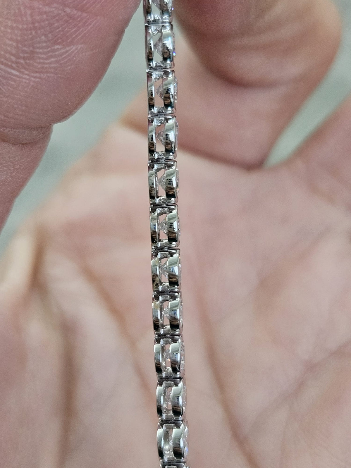 5.5cttw White Gold Bezel Set Lab Diamond 7" Tennis Bracelet