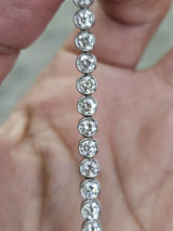 5.5cttw White Gold Bezel Set Lab Diamond 7" Tennis Bracelet